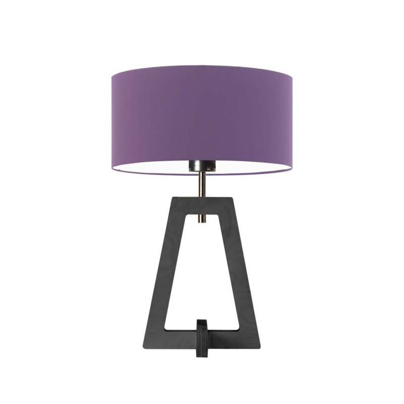 Addilyne Solid Wood Table Lamp, Violet, Ashen Grey