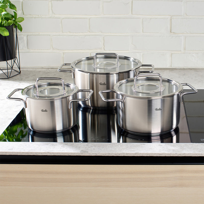 Fissler® Pure Collection Stainless Steel Stockpot with Glass Lid, 6.9"
