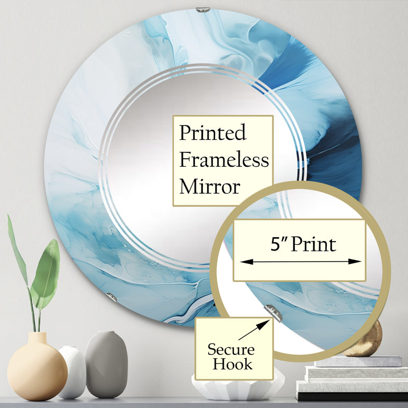 Valrico - Miroir mural moderne rond, 24 po x 24 po