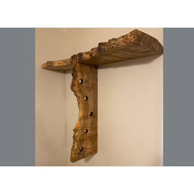 Gurtaj 5 - Bottle Solid Wood Wine Bottle & Glass Rack in Brown