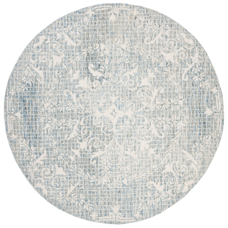 Tapis oriental en laine touffeté à la main Locklin, Rond 6 pi