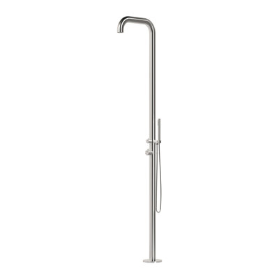 Douche d'extérieur autoportante en acier inoxydable Cascade