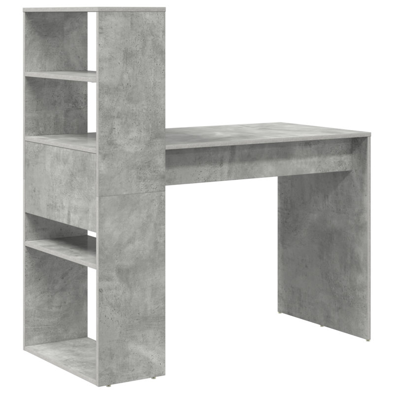 Desk Engineered Wood Medium Desk, Concrete Grey