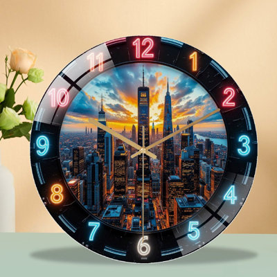 Horloge murale d'horloge murale 12 po New York