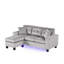 Canapé modulaire réversible en velours gris de 74 po avec lumière DEL Sorenza-121052556