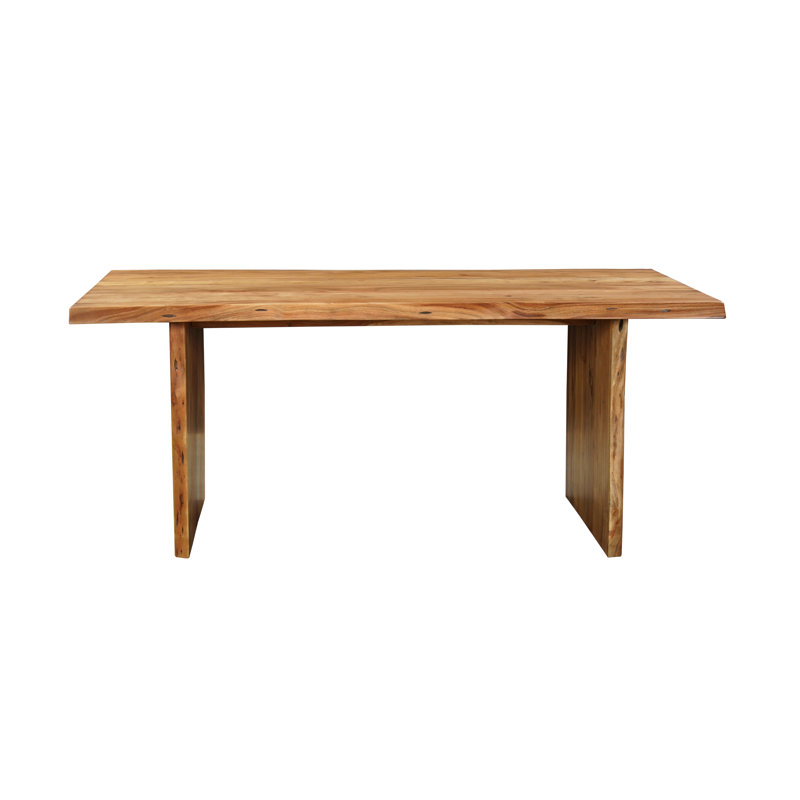 Live Edge Solid Wood Dining Table, Natural, 72"L x 38"W