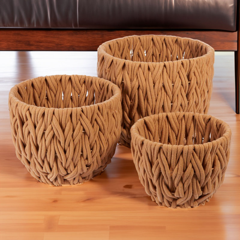 Cotton Rope Basket Set, Brown