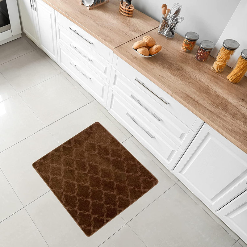 Tapis de cuisine, Brun, Carré 2 pi 8 po