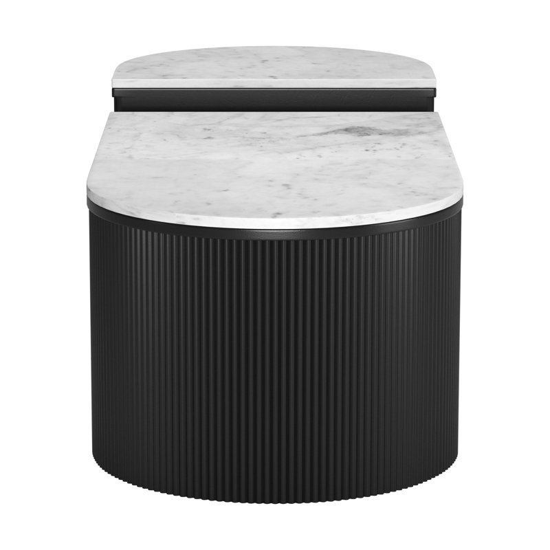 Doha Black and White Marble Top 2-Piece Coffee Table Set