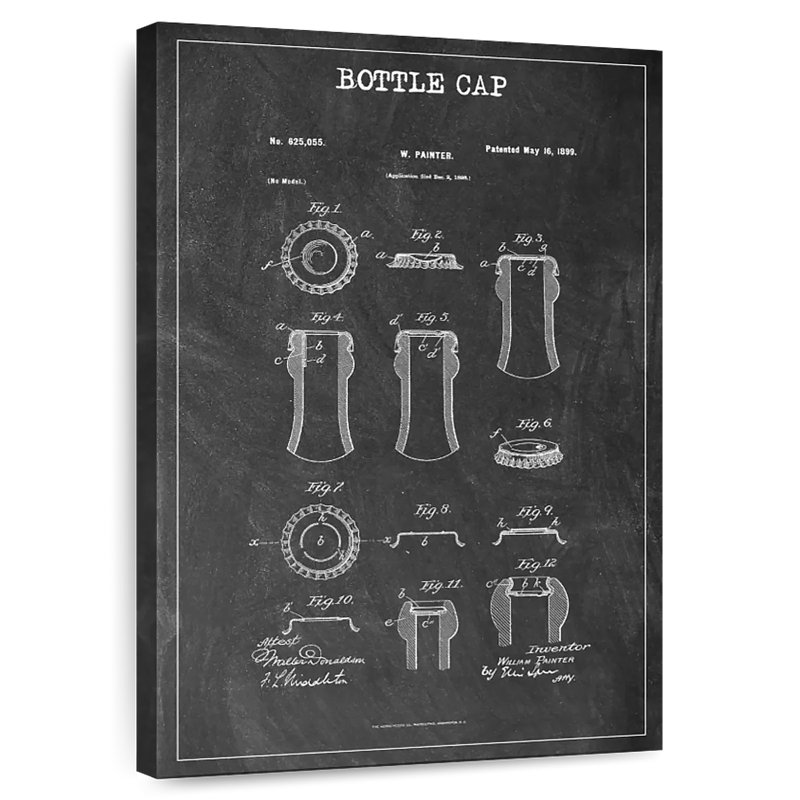 Bottle Cap BW Kynaat, 12" H x 8" W
