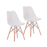 Ensemble de 2 chaises de salle à manger Clarion de style Mid-Century moderne avec pieds en bois, facile à assembler