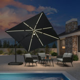 10' Square Lighted Cantilever Umbrella