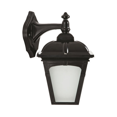 Lampe murale d'extérieur, noir et blanc, 13,0 x 7,9 x 9,8 pouces | Corps en ABS durable et capuchon en polycarbonate | Douille E 27, 40 W maximum | IP65 résistant aux intempéries | Idéal pour un décor traditionnel et industriel, charme nostalgique