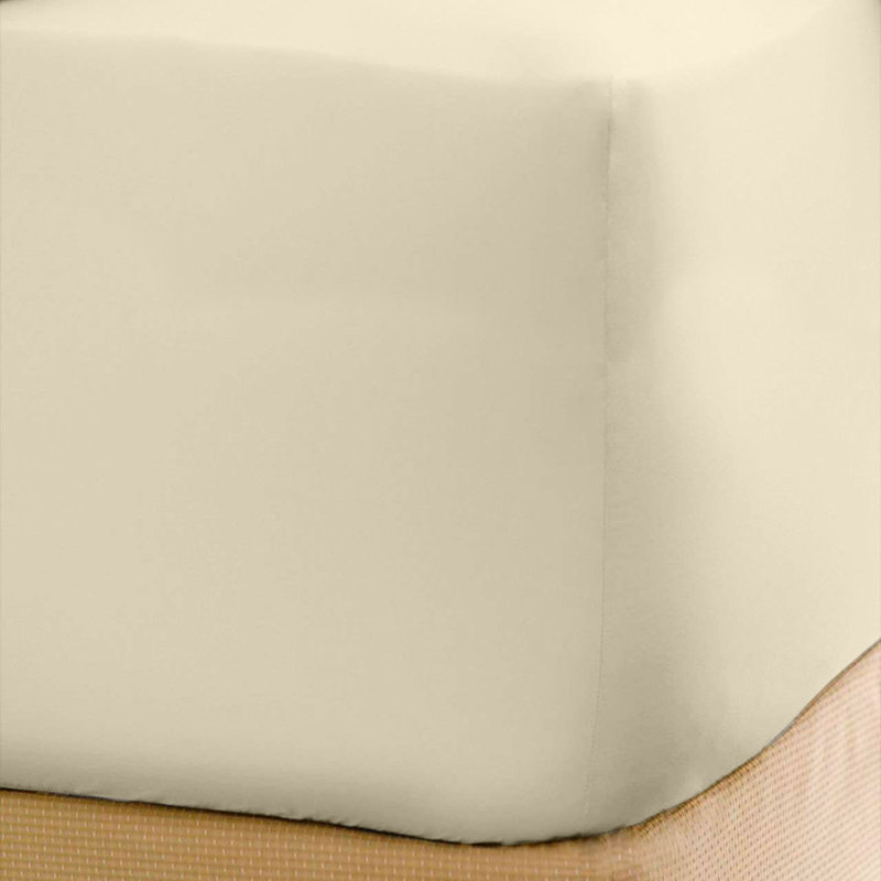 Microfiber Fitted Sheet, Cream, Queen Fitted Sheet