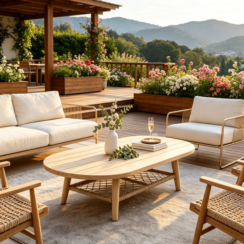 Oval Outdoor Coffee Table
