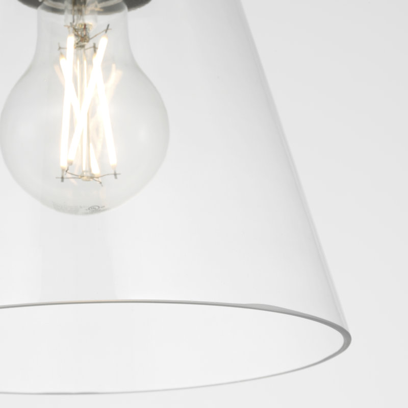 Senda One Light Flush Mount, Clear, Brushed Nickel