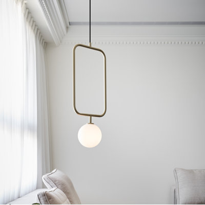 Luminaire suspendu rectangulaire 1 lumière Aviva