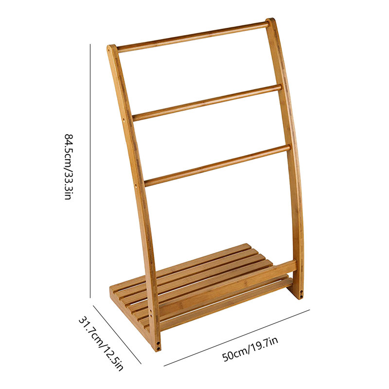 Porte-serviettes sur pied en bambou