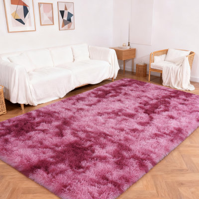 Tapis en mélange de soie rouge foncé ultra-antidérapant et ultra-pelucheux, parfait pour les chambres de bébé, les salons, les chambres à coucher et les appartements