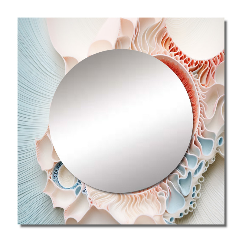 Roethke - Nautilus, art mural miroir carré pour salle de bain, 29 po x 29 po