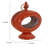 Cia Candle Holder, 12 Inch Oval Shape, Red Iron Frame With Glass Center