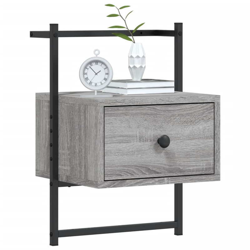 Huckstep 35 cm W Bedside Table, Grey Sonoma, 1