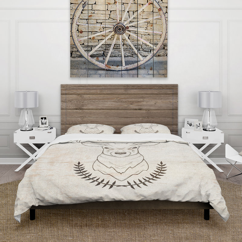 Deer Wild and Beautiful - Ensemble de housse de couette animaux - Microfibre de polyester, Housse simple et 1 taie décorative