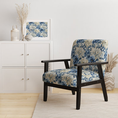 Chaise d'appoint florale Cobalt
