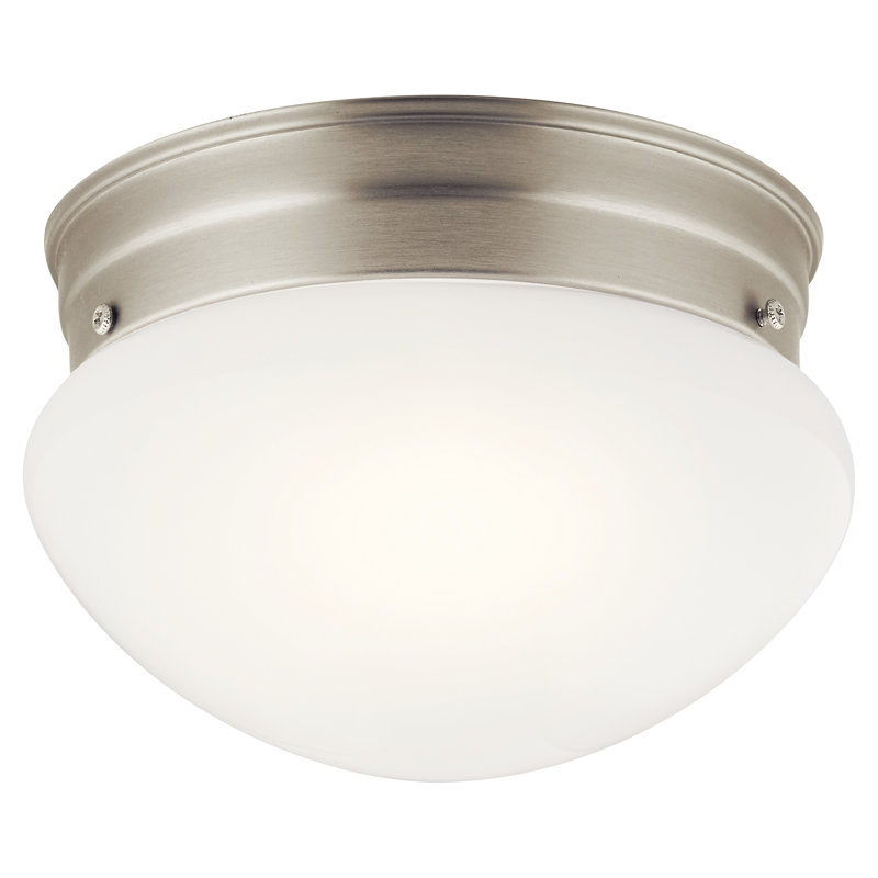 Plafonnier encastré 7,5 po 1 lumière Stevens, Nickel brossé