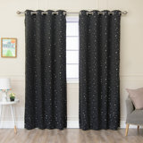 Silver Foil Star Blackout Curtains