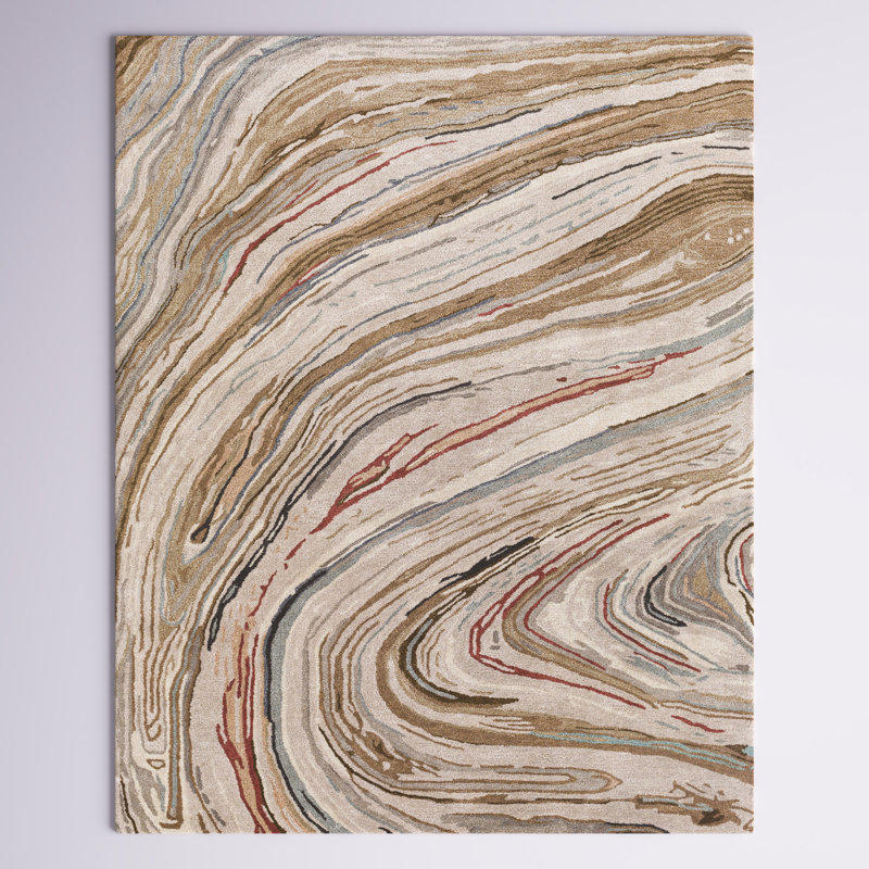 Samantha Hand Tufted Abstract Indoor Rug, Rectangle 5' x 7'6"