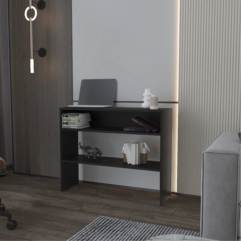 Console Table With Open Storage, Black