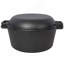 Étuve en fonte pré-assaisonnée 2 en 1 avec deux poignées, marmite extérieure pour foyer de camping, barbecue, feu de camp, 5 pintes, avec support à casseroles en fer 1pc.