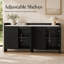 70" Modern Fluted Sideboard Cabinet with Faux Marble Top, Black Buffet Cabinet with Storage, 4 Door Credenza Console Table for Dining Room, Living Room, Entryway, Hallway