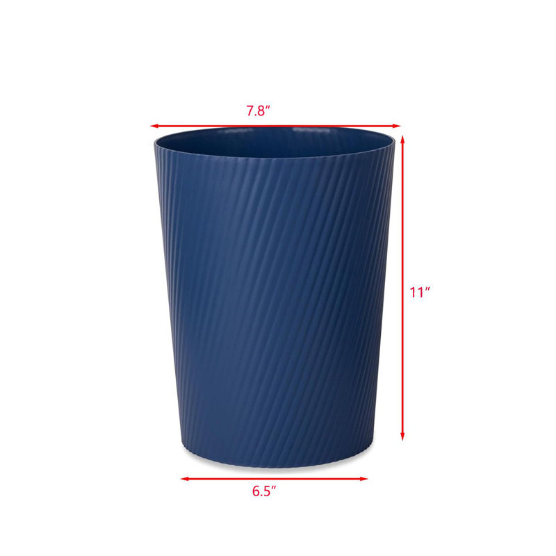 Plastic Open Kitchen Trash Can - 1.8 Gallons, Blue