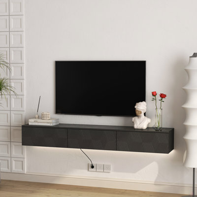 Floating TV Stand Wall Mounted With 16 Color Leds