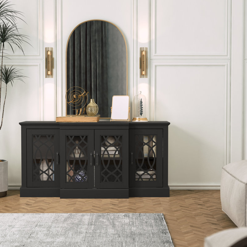 Allivia 60.4" W 4-Door Accent Sideboard, Black