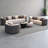 Four-Piece Set Grey Sofa Modern Waiting Room Sets  Reception Set
