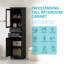 Vitrine autoportante de 160 cm de haut avec portes vitrées, tablettes ajustables et 2 tiroirs-903969345