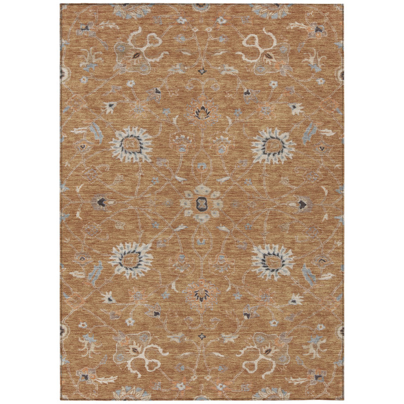 Tapis orange lavable intérieur / extérieur Clara , 5 pi x 7 pi 6 po