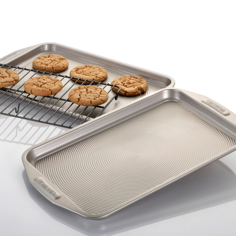 Circulon Nonstick Bakeware Set, Two 10-Inch x 15-Inch Cookie Pans with Cooling Rack