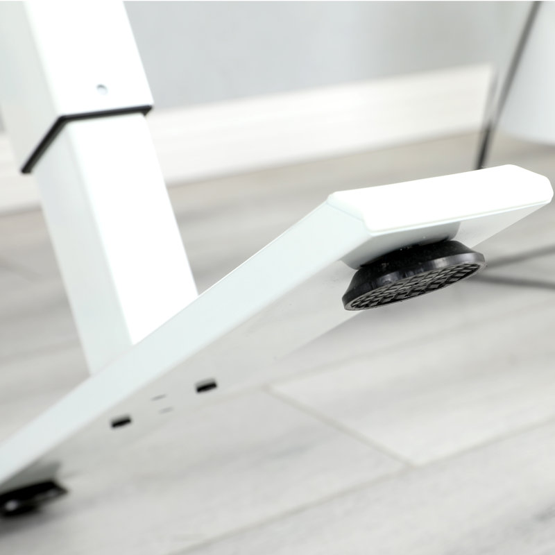 Bureau debout à hauteur réglable électrique Fanchon, H 45 po x l 63 po x P 30 po, Blanc