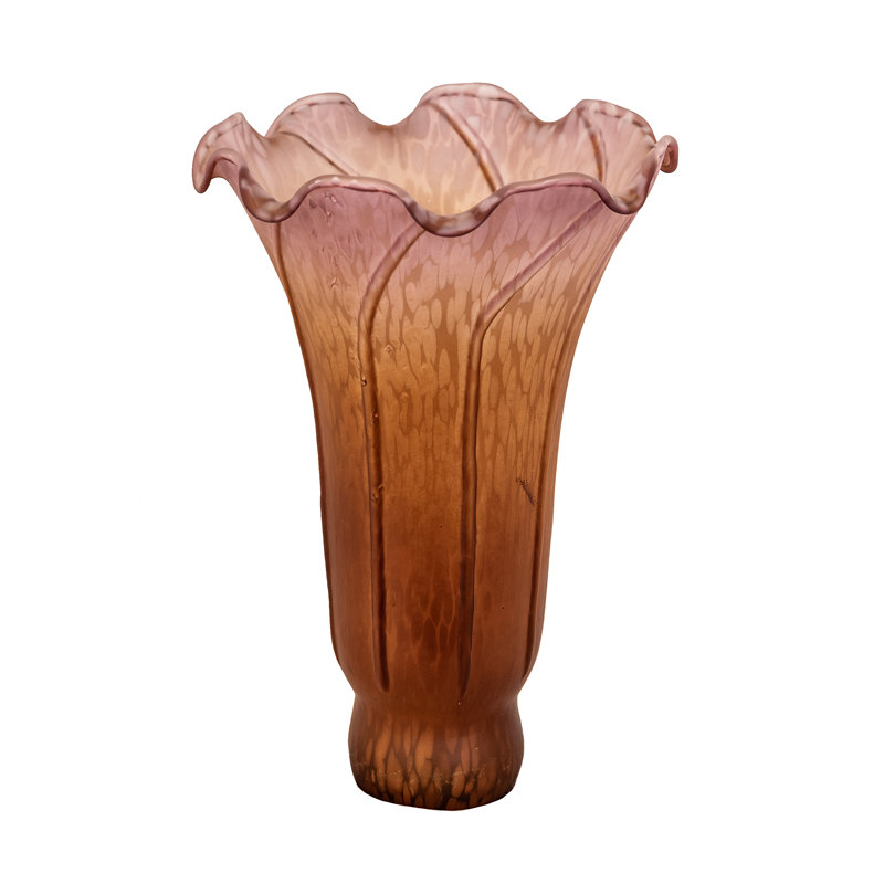 Abat-jour lys 4 po de large x 6 po de haut ambre / mauve, H 6 po x l 4 po x P 4 po, Mauve / ambre