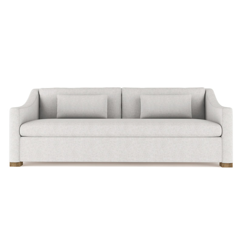 Canapé Crosby, H 32,5 po x l 84 po x P 43 po, Velours moelleux argenté, Patiné