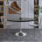 Heatherton 48" Round Dining Table with MDF Top Kitchen Table and Silver Stainless Steel Pedestal Base Seats 2-6 Person-1877259284
