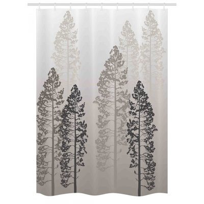 Mixed Shower Curtain with Hooks Included