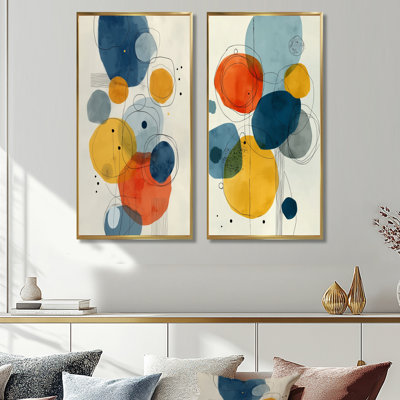 «Minimalist Meditation Stone Collage», ensemble d'art mural moderne Mid-Century