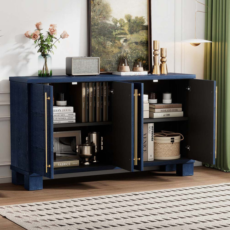 Buffet avec rangement, tablettes réglables, Marine antique