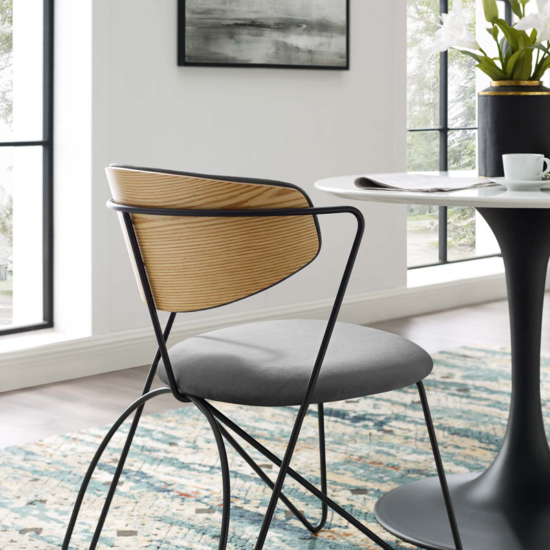 Chaise en velours Performance Prevail, Noir, Or