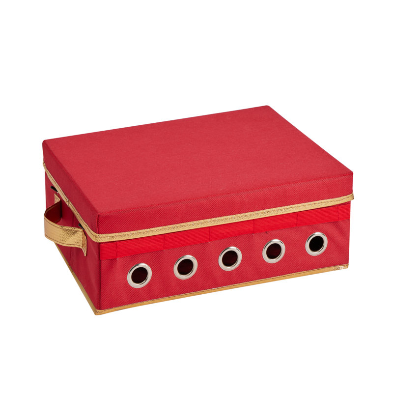 Winston Porter Gift Wrapping and Ribbon Storage Organizer Box in Red